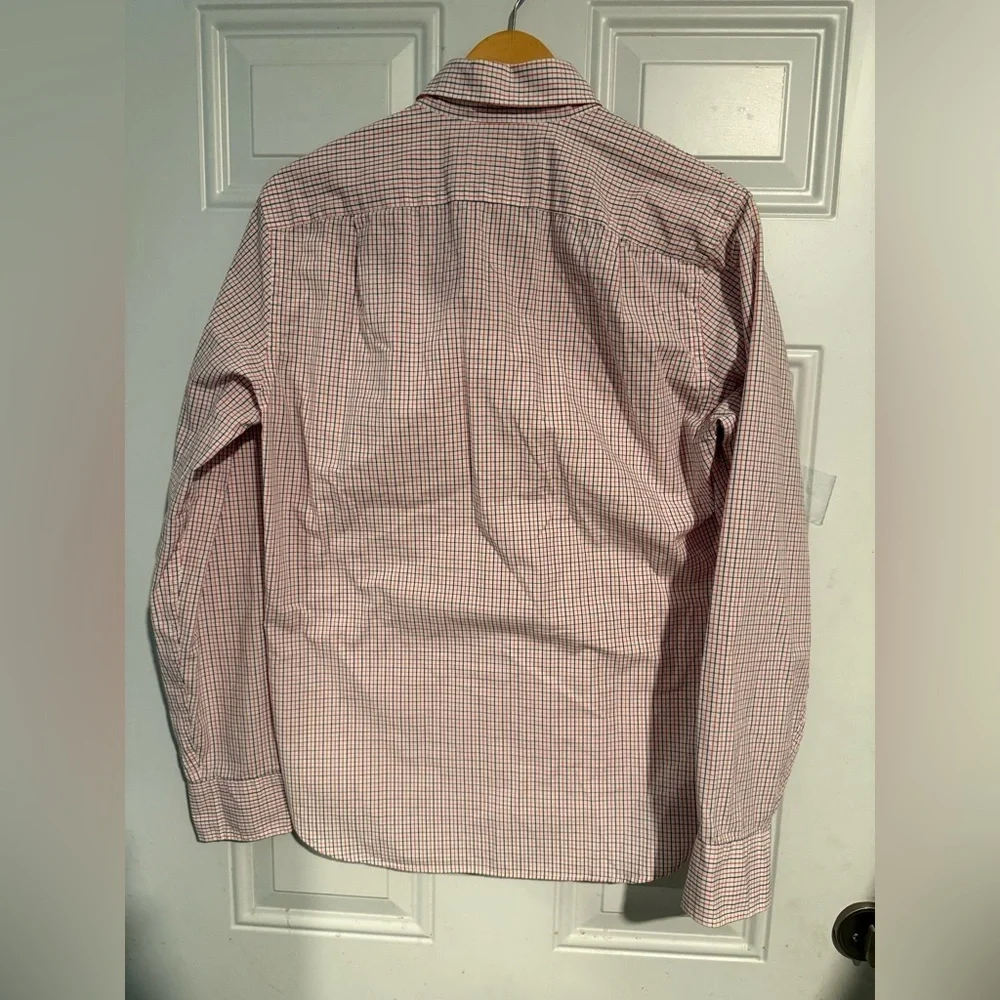 J. Crew Red and White Casual Button Down Shirt